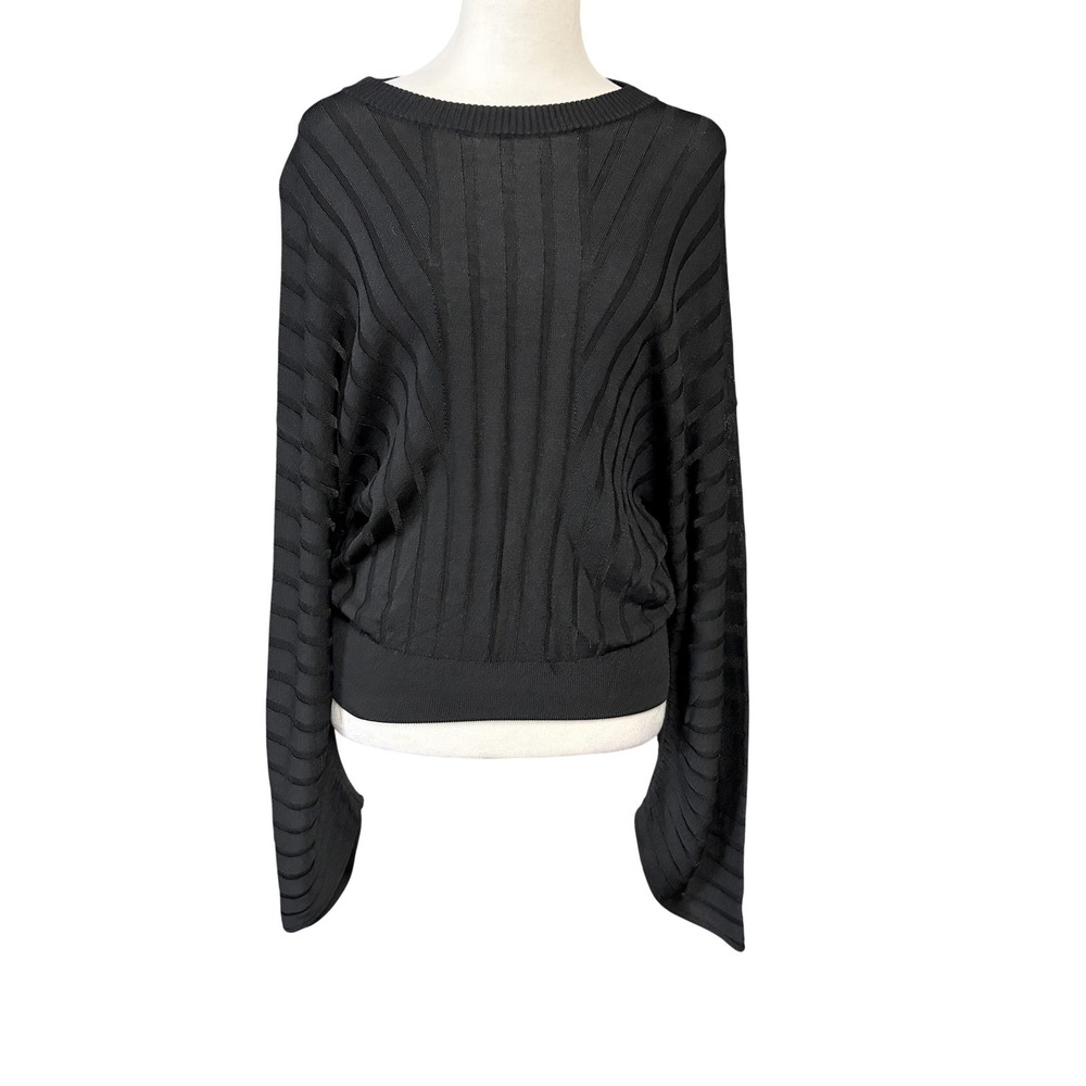 Club Monaco Sweater Womens L Black‎ Viscose Nylon Dolman Sleeve Pullover Knit